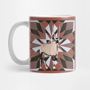 Oryx Antelope From Africa Red Geometric Background Mug